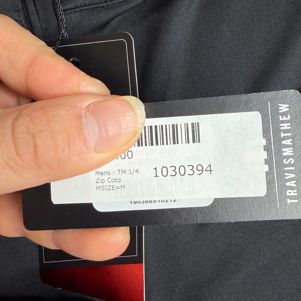 NEW TravisMathew Mens Quarter Zip Pullover Black Deloitte Logo Size M stretch - Picture 3 of 7